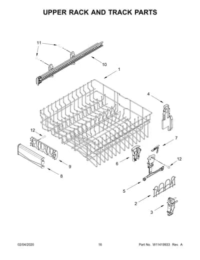 UPPER RACK AND TRACK PARTS