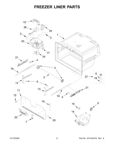 FREEZER LINER PARTS