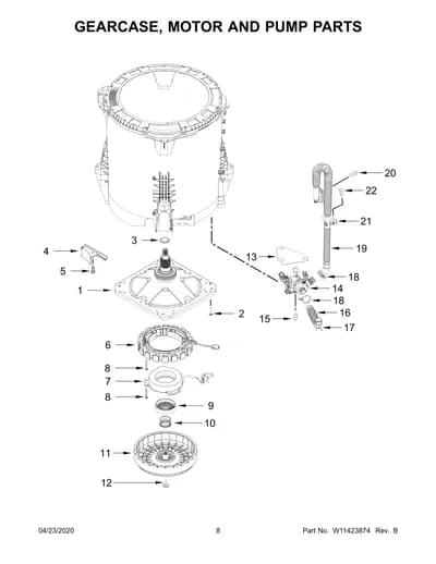GEARCASE, MOTOR AND PUMP PARTS