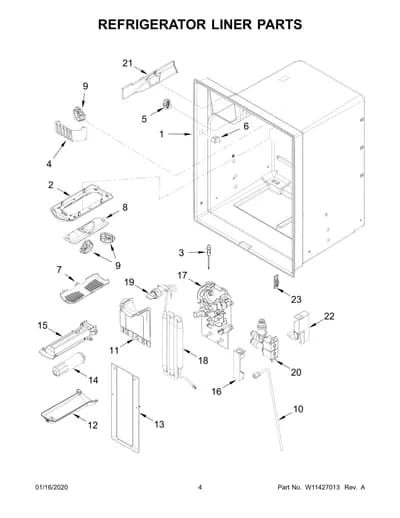 REFRIGERATOR LINER PARTS