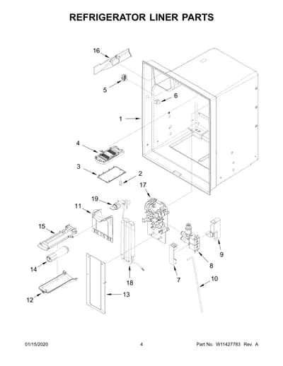 REFRIGERATOR LINER PARTS