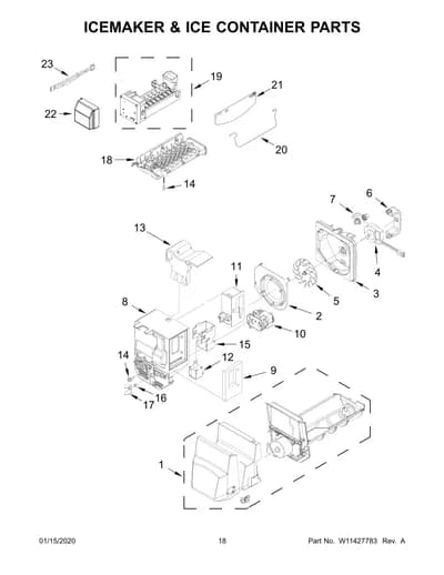 ICEMAKER & ICE CONTAINER PARTS