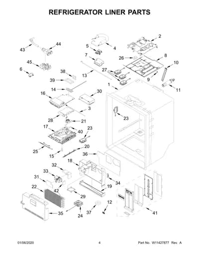 REFRIGERATOR LINER PARTS