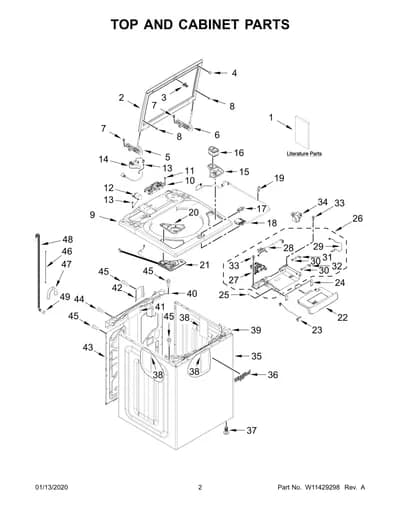 TOP AND CABINET PARTS