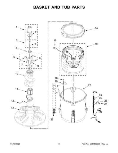 BASKET AND TUB PARTS
