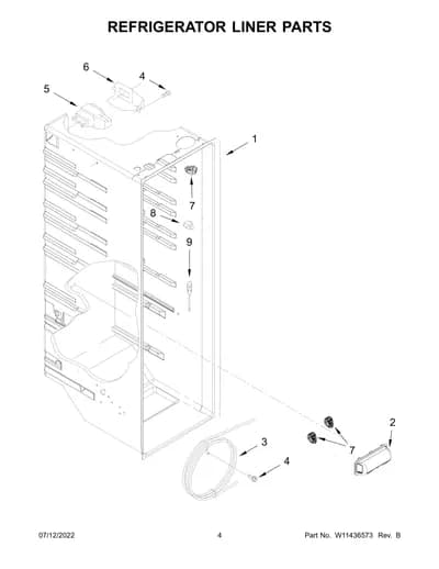 REFRIGERATOR LINER PARTS