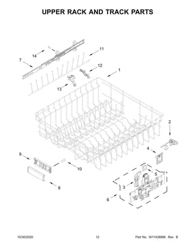 UPPER RACK AND TRACK PARTS