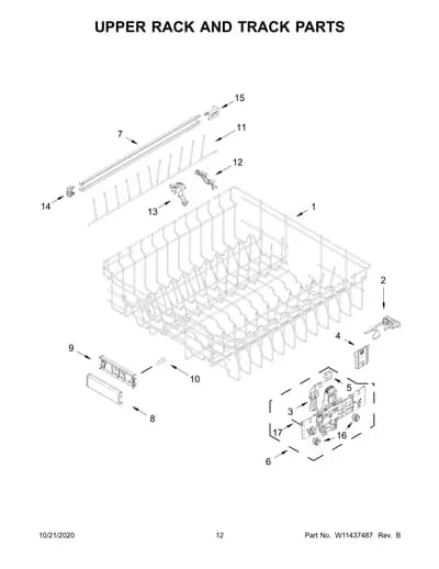 UPPER RACK AND TRACK PARTS