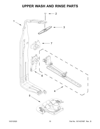 UPPER WASH AND RINSE PARTS