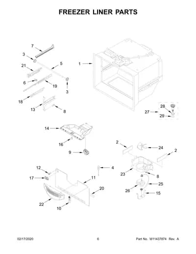 FREEZER LINER PARTS