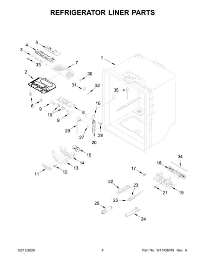 REFRIGERATOR LINER PARTS