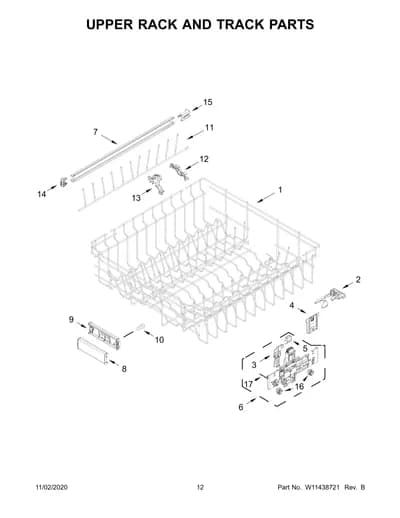 UPPER RACK AND TRACK PARTS