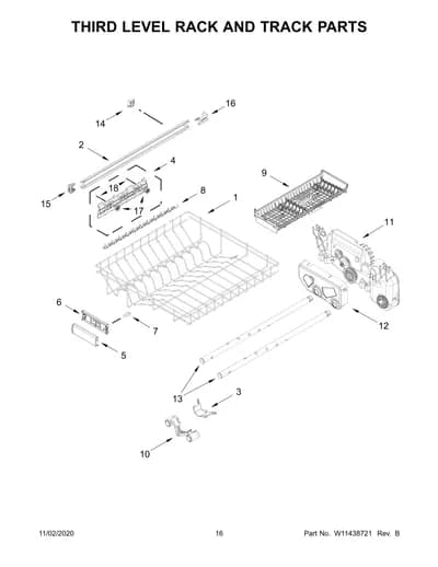 THIRD LEVEL RACK AND TRACK PARTS