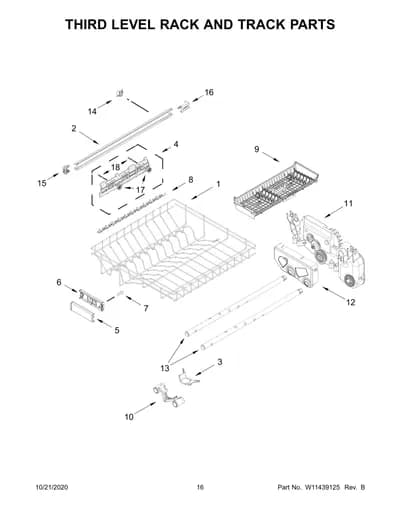 THIRD LEVEL RACK AND TRACK PARTS