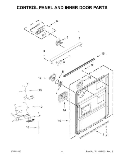 CONTROL PANEL AND INNER DOOR PARTS