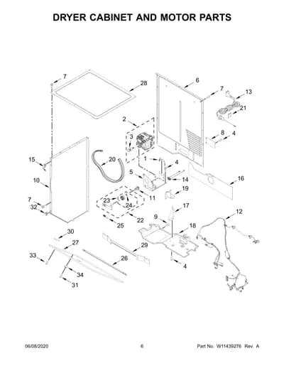 DRYER CABINET AND MOTOR PARTS