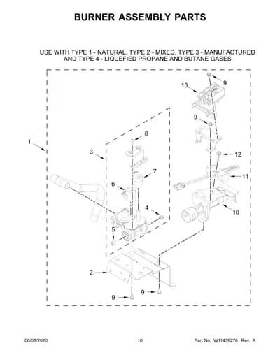 BURNER ASSEMBLY PARTS