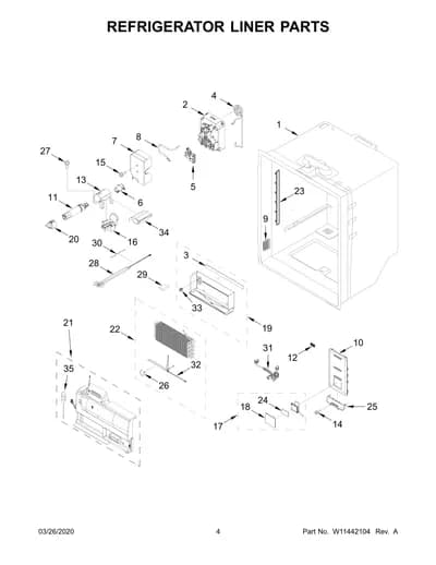 REFRIGERATOR LINER PARTS