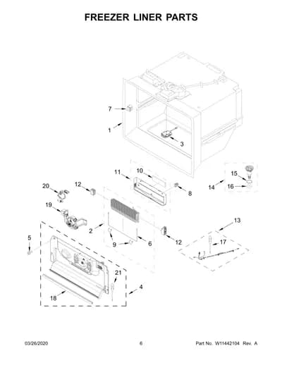 FREEZER LINER PARTS