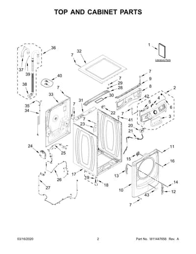 TOP AND CABINET PARTS