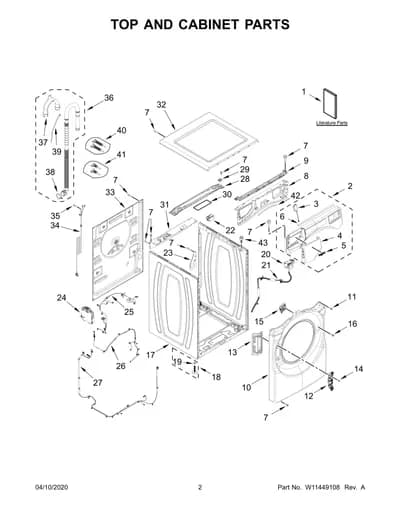TOP AND CABINET PARTS