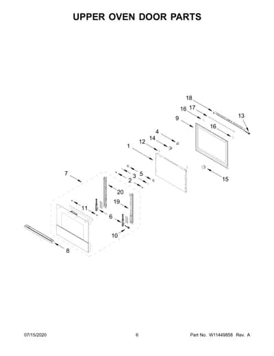 UPPER OVEN DOOR PARTS