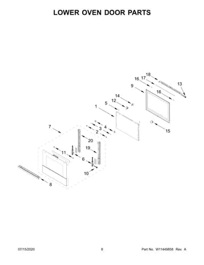 LOWER OVEN DOOR PARTS