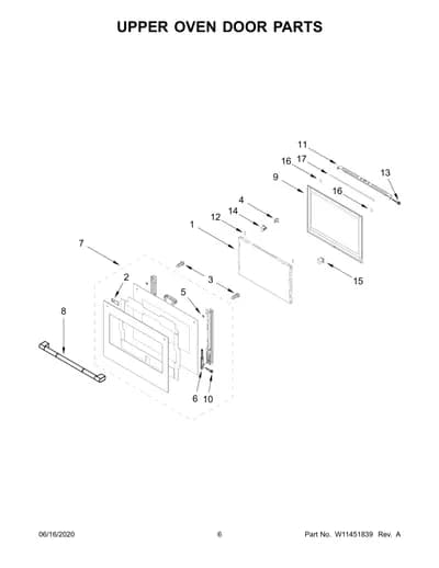 UPPER OVEN DOOR PARTS