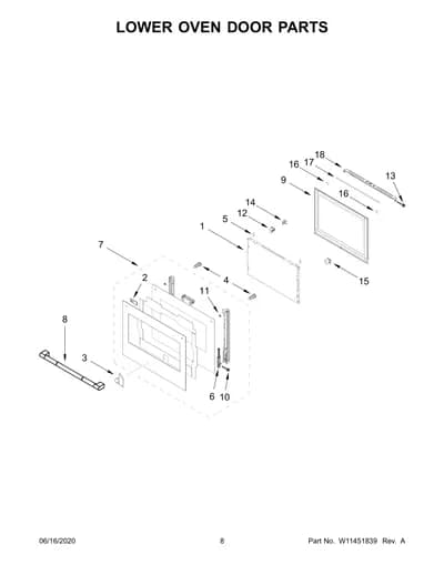 LOWER OVEN DOOR PARTS
