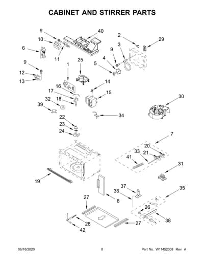 CABINET AND STIRRER PARTS