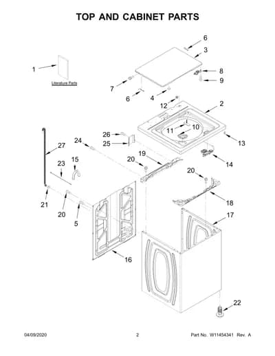 TOP AND CABINET PARTS