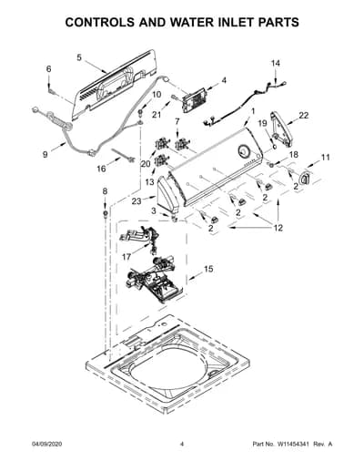 CONTROLS AND WATER INLET PARTS