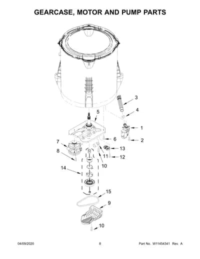GEARCASE, MOTOR AND PUMP PARTS