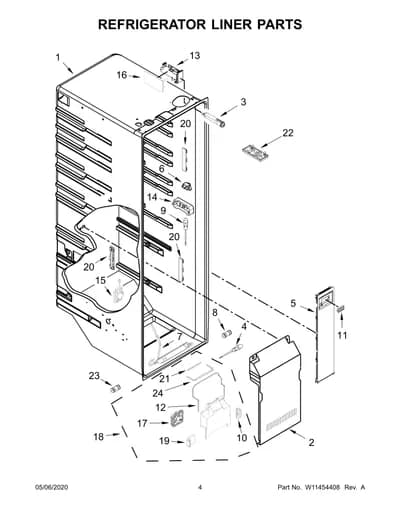 REFRIGERATOR LINER PARTS
