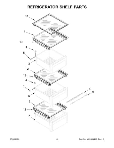 REFRIGERATOR SHELF PARTS