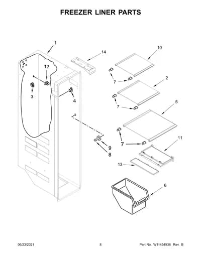FREEZER LINER PARTS