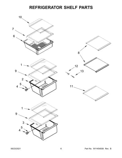 REFRIGERATOR SHELF PARTS