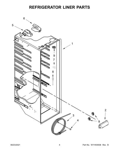 REFRIGERATOR LINER PARTS