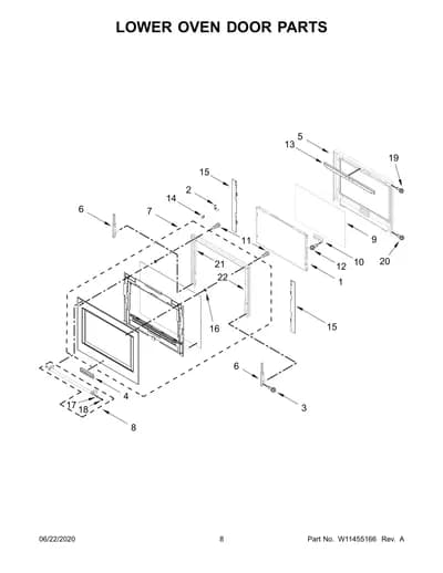 LOWER OVEN DOOR PARTS