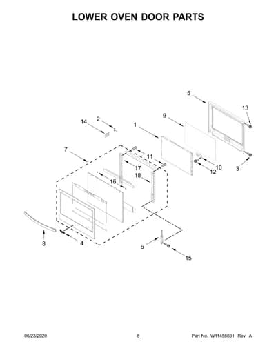LOWER OVEN DOOR PARTS