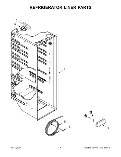 REFRIGERATOR LINER PARTS