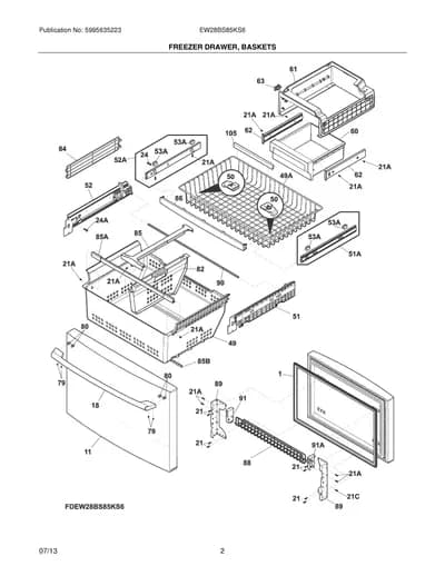 FREEZER DRAWER, BASKETS