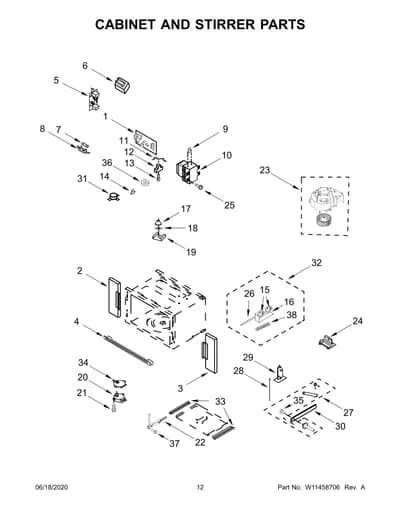 CABINET AND STIRRER PARTS