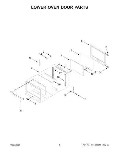 LOWER OVEN DOOR PARTS