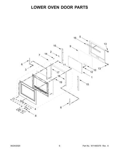 LOWER OVEN DOOR PARTS