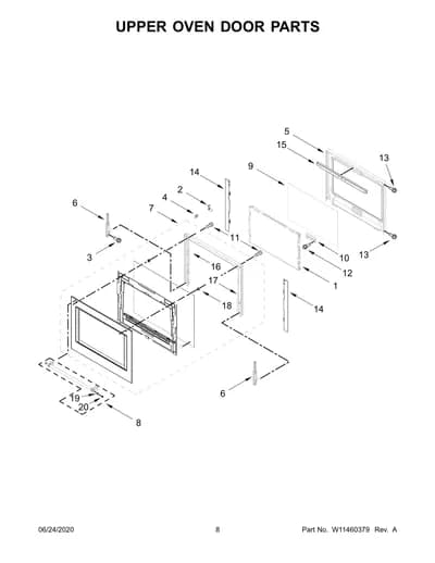 UPPER OVEN DOOR PARTS