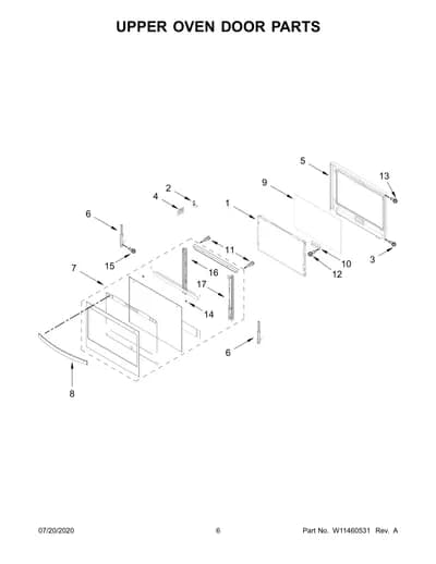 UPPER OVEN DOOR PARTS