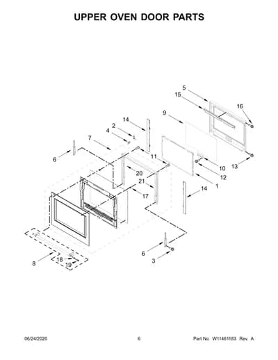 UPPER OVEN DOOR PARTS