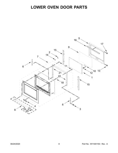 LOWER OVEN DOOR PARTS