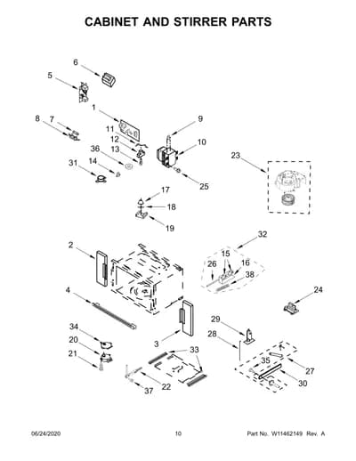 CABINET AND STIRRER PARTS